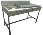Estufa Industrial Con Plancha y Dos Quemadores.