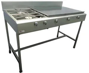 Estufa Industrial Con Plancha y Dos Quemadores.