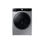 Lavadora de ropa de 48 libras, carga frontal gris, con WiFi. Samsung, WF22C6400AP
