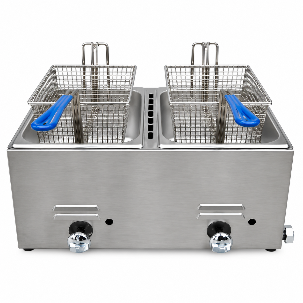 Freidora Doble de Acero Inoxidable Freidora Industrial Doble Super Cocinas - Imagen 1